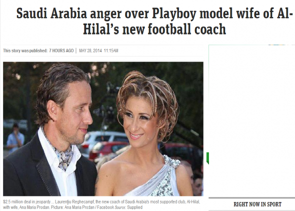 Saudi Arabia anger over Playboy model wife of Al-Hilal's new football coach